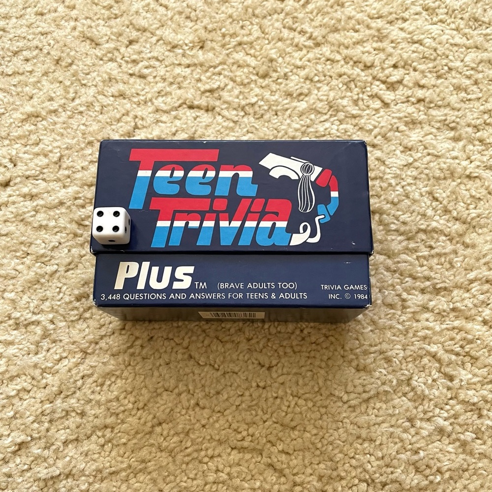 Teen Trivia vintage game from 1984 with 3000+ questions and answers.